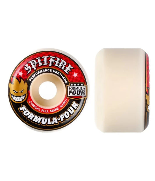 SPITFIRE FORMULA FOUR CONICAL FULL WHEELS (WHITE RED) 101A