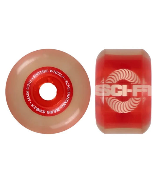 SPITFIRE SCI-FI SAPPHIRES RADIAL WHEELS (CLEAR RED) 58 MM 90A