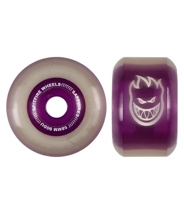 SPITFIRE SAPPHIRE WHEELS (CLEAR PURPLE) 58 MM 90A