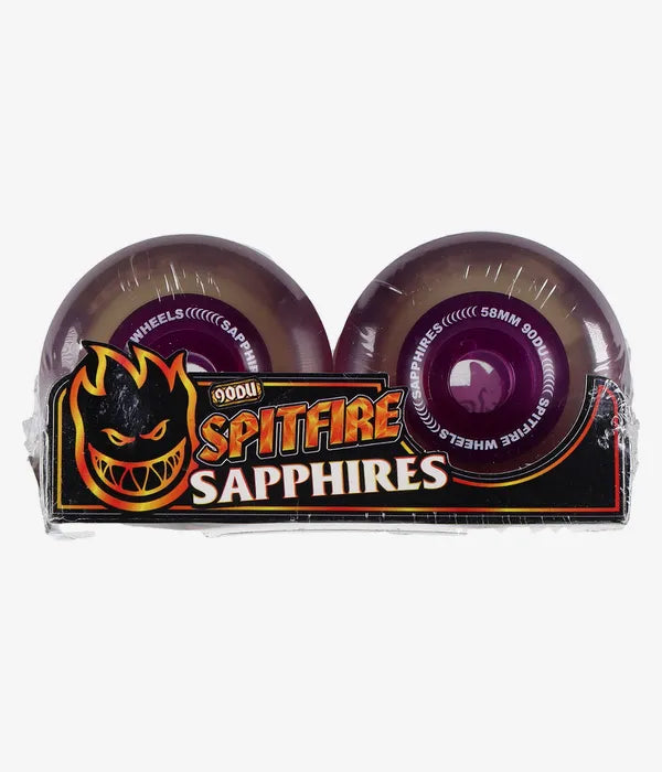 SPITFIRE SAPPHIRE WHEELS (CLEAR PURPLE) 58 MM 90A