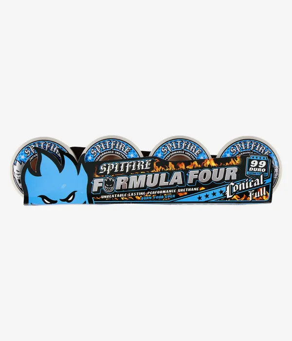 SPITFIRE FORMULA FOUR CONICAL FULL WHEELS (WHITE BLUE) 99A